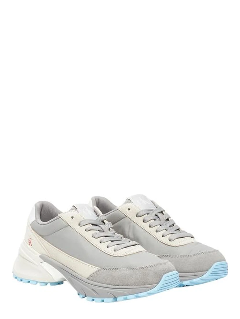 Gray Suede Leather Athletic Sneakers