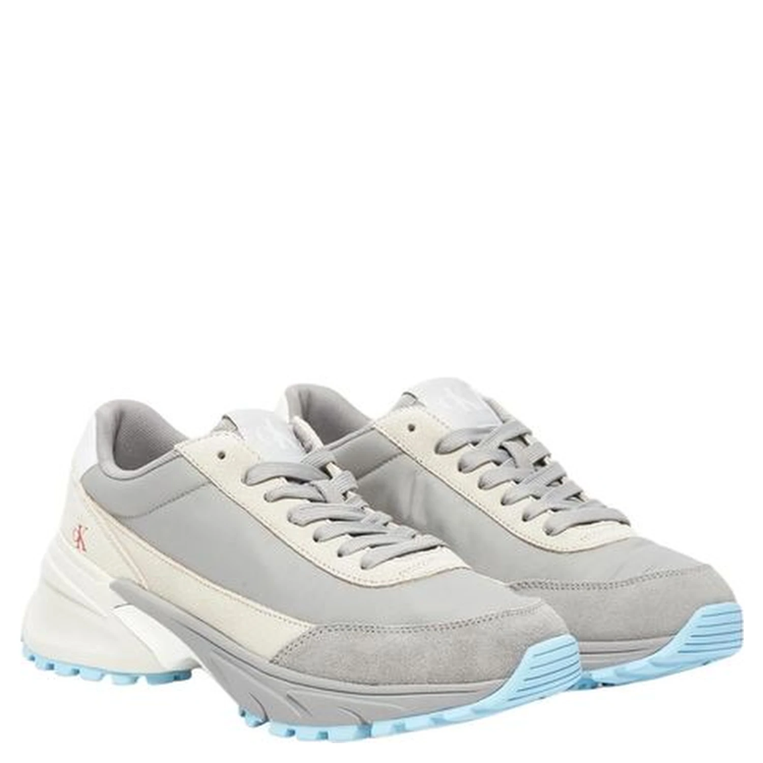 Gray Suede Leather Athletic Sneakers