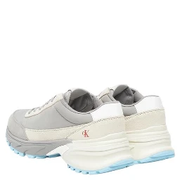 Gray Suede Leather Athletic Sneakers