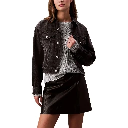 Black Cotton Denim Jacket