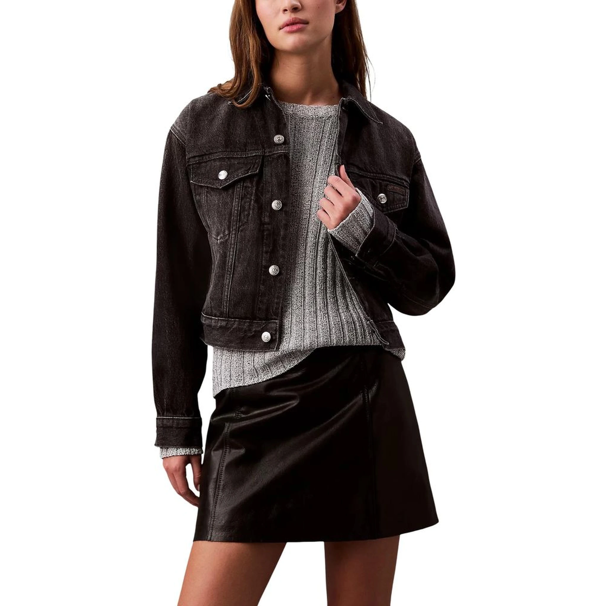 Black Cotton Denim Jacket