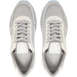 Gray Suede Leather Athletic Sneakers