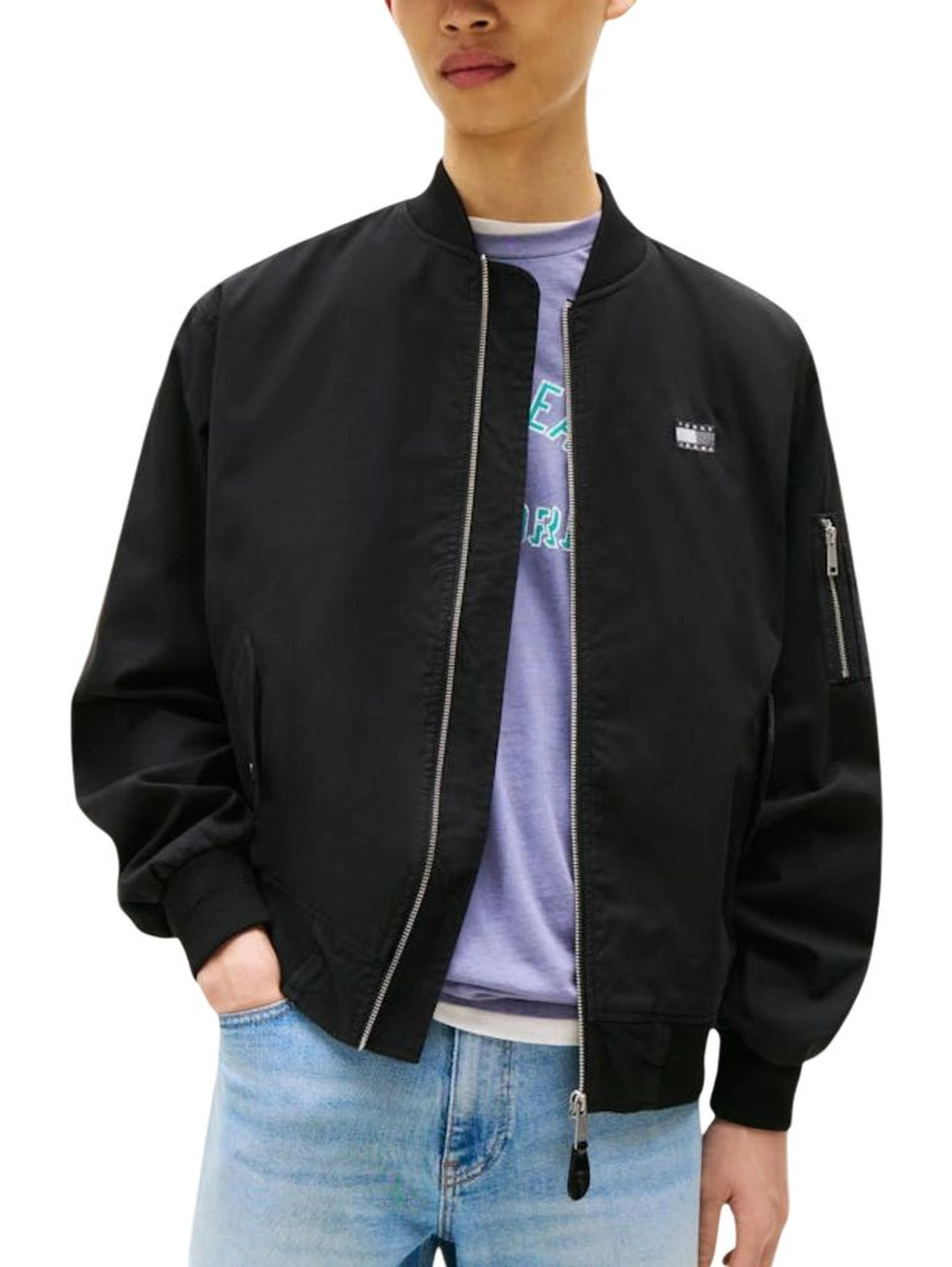 Black Recycled Cotton Bomber