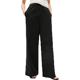 Black Organic Cotton Casual Pants