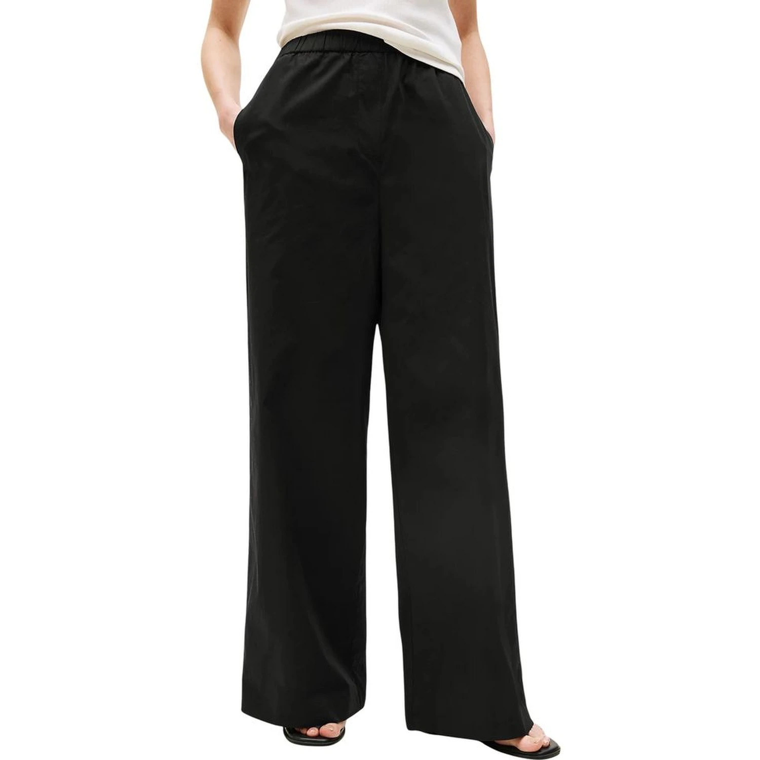 Black Organic Cotton Casual Pants