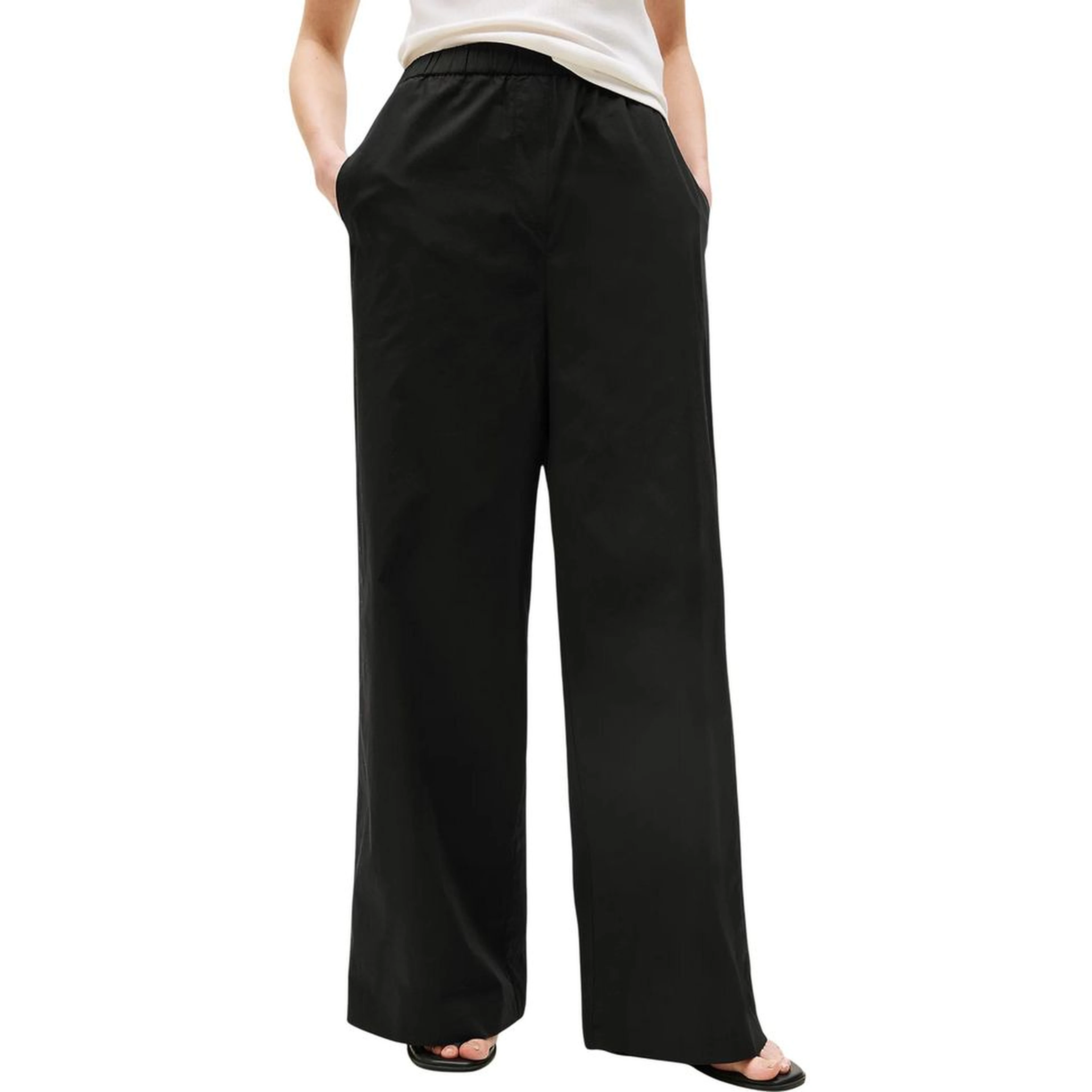 Black Organic Cotton Casual Pants