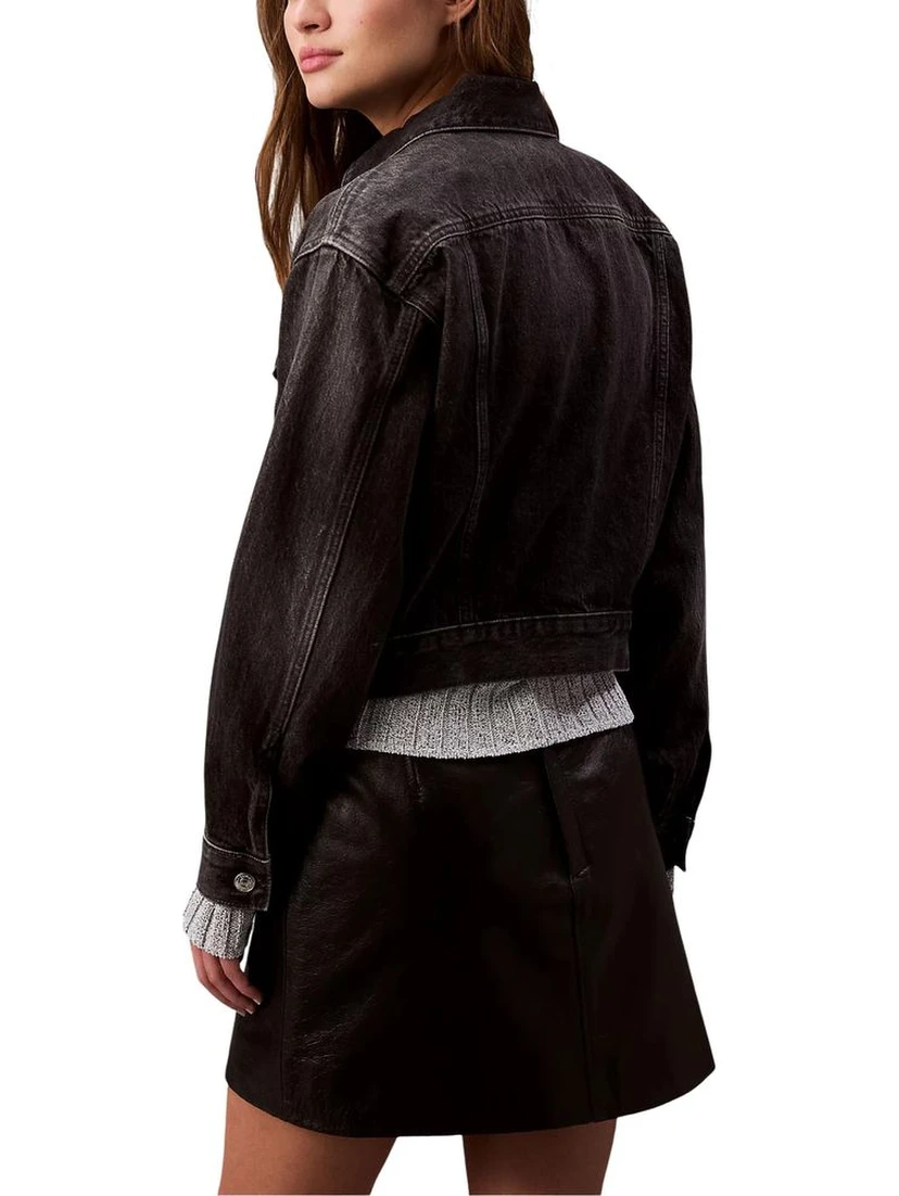 Black Cotton Denim Jacket