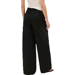 Black Organic Cotton Casual Pants
