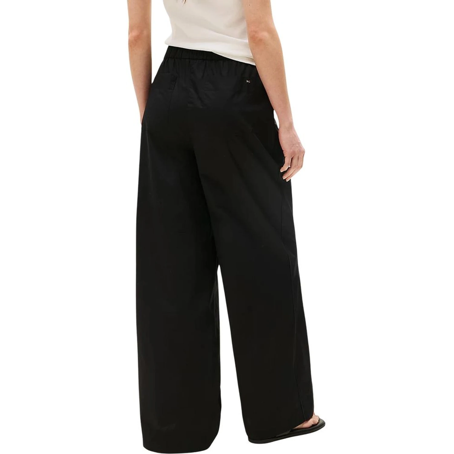 Black Organic Cotton Casual Pants