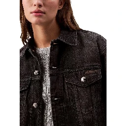 Black Cotton Denim Jacket