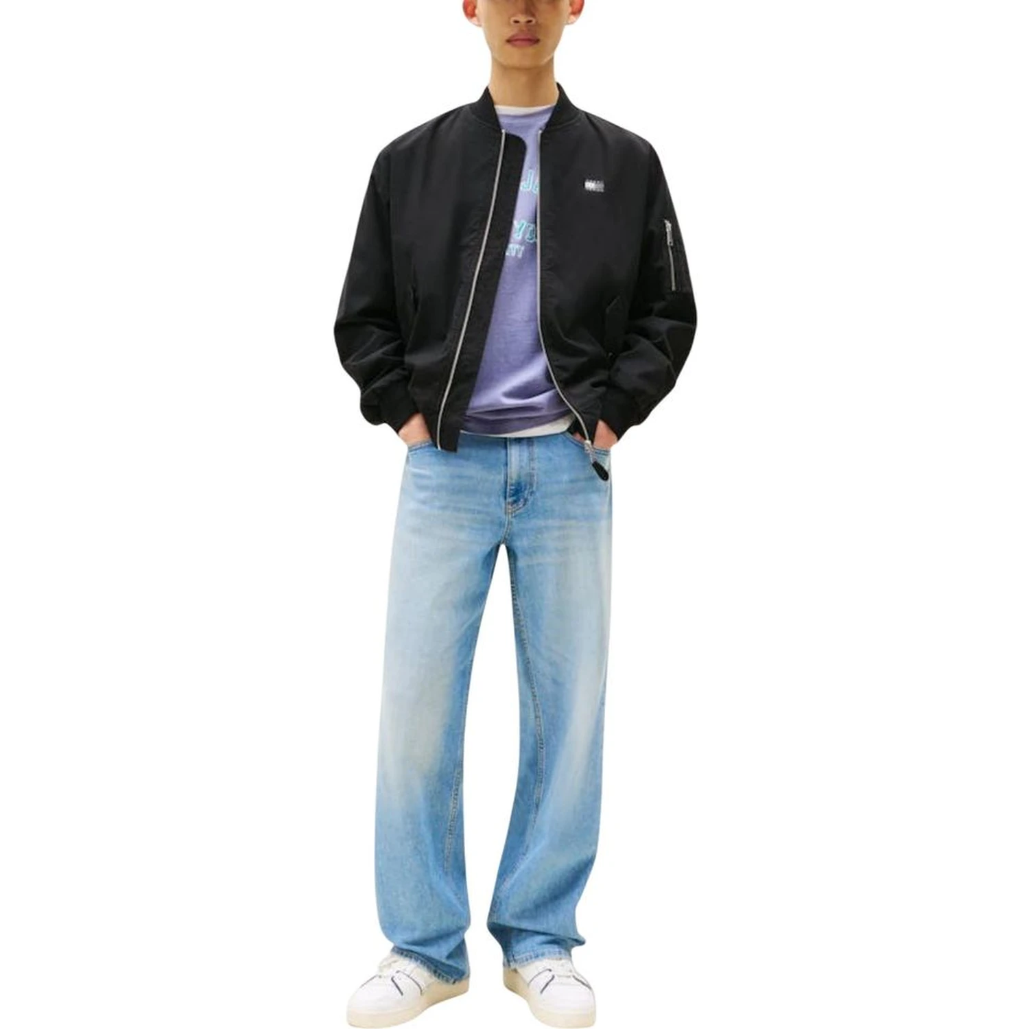 Black Recycled Cotton Bomber