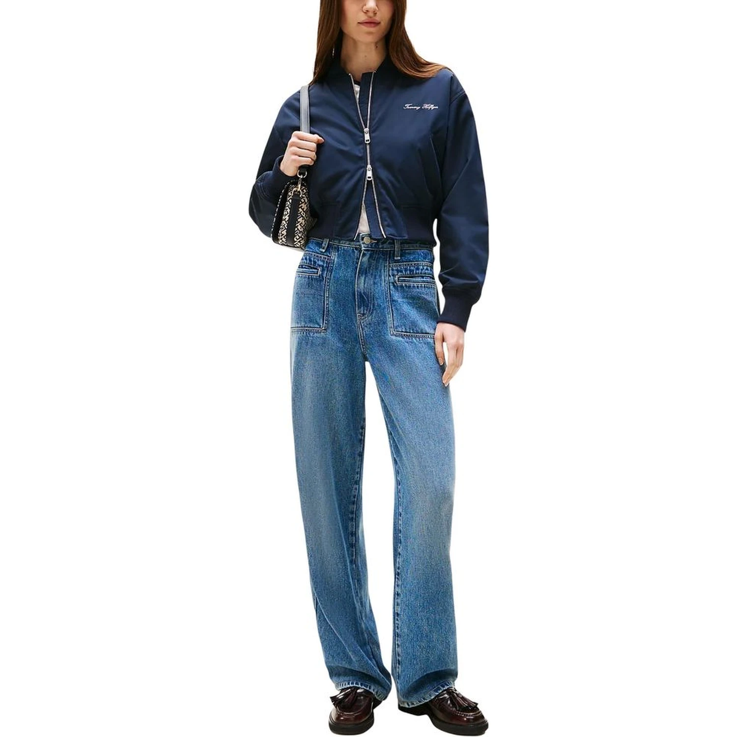 Blue Recycled Polyester Bomber