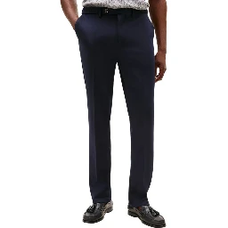 Blue Recycled Polyester Dress Pants