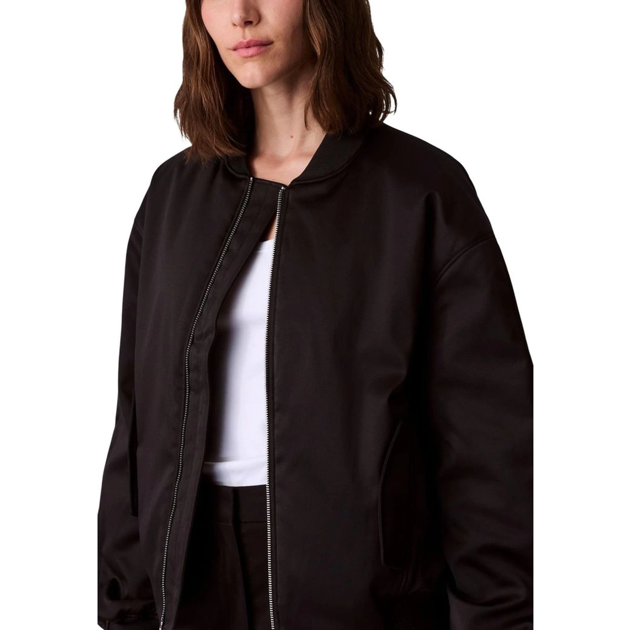 Black Recycled Polyester Bomber