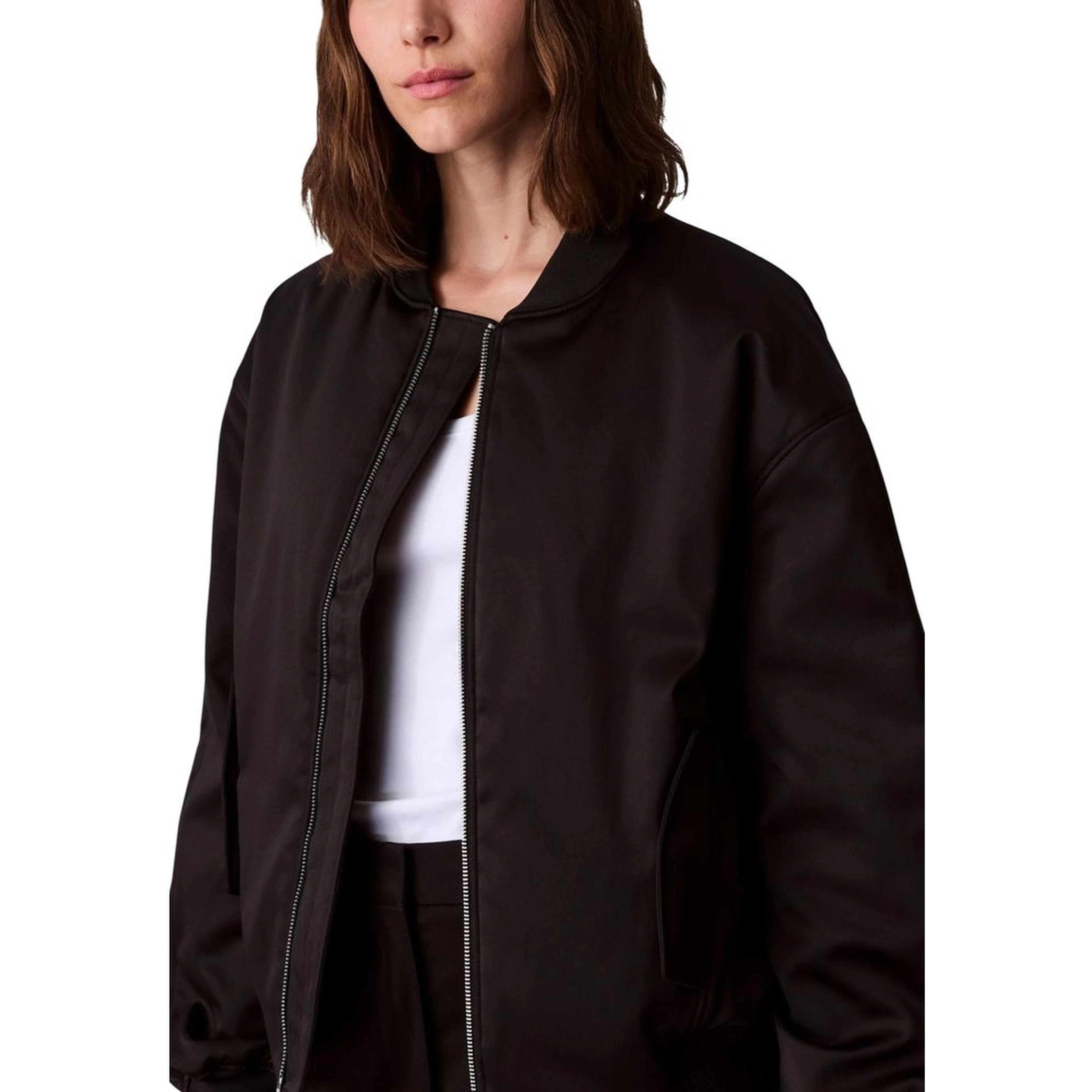 Black Recycled Polyester Bomber