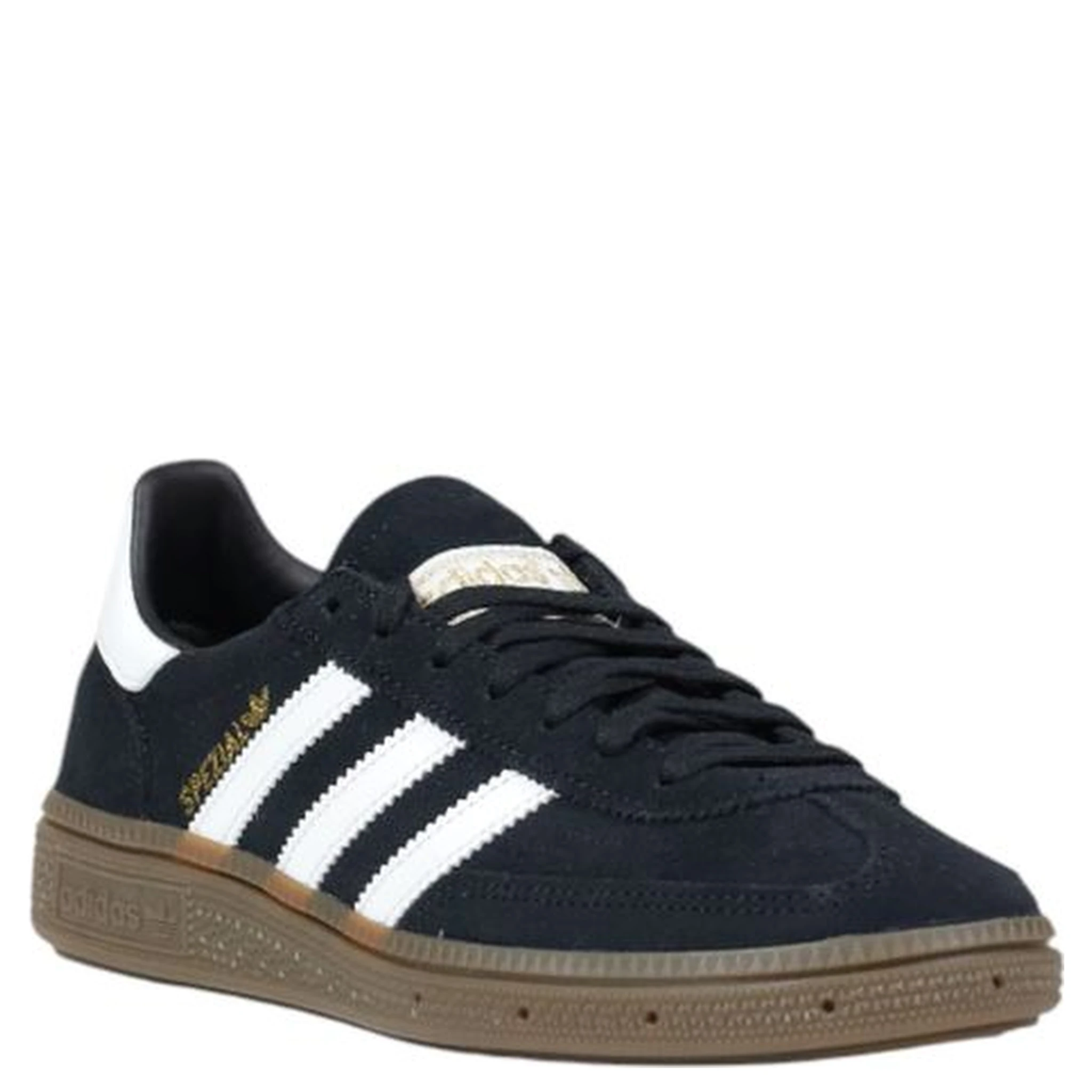 حذاء رياضي أسود منخفض من جلد الغزال