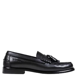 Black Leather Slip-On Loafers