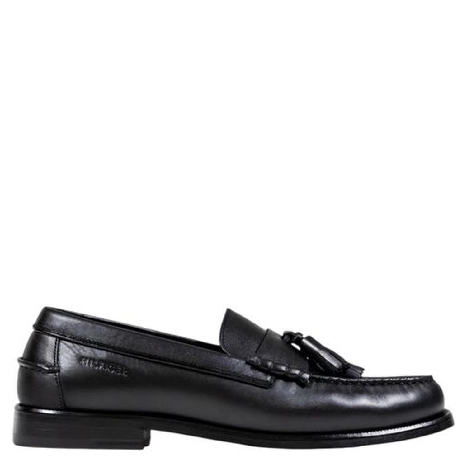 Black Leather Slip-On Loafers
