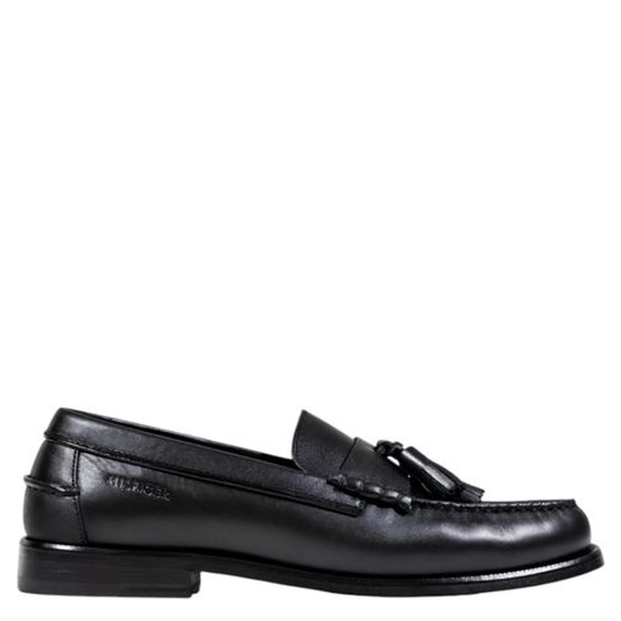 Black Leather Slip-On Loafers