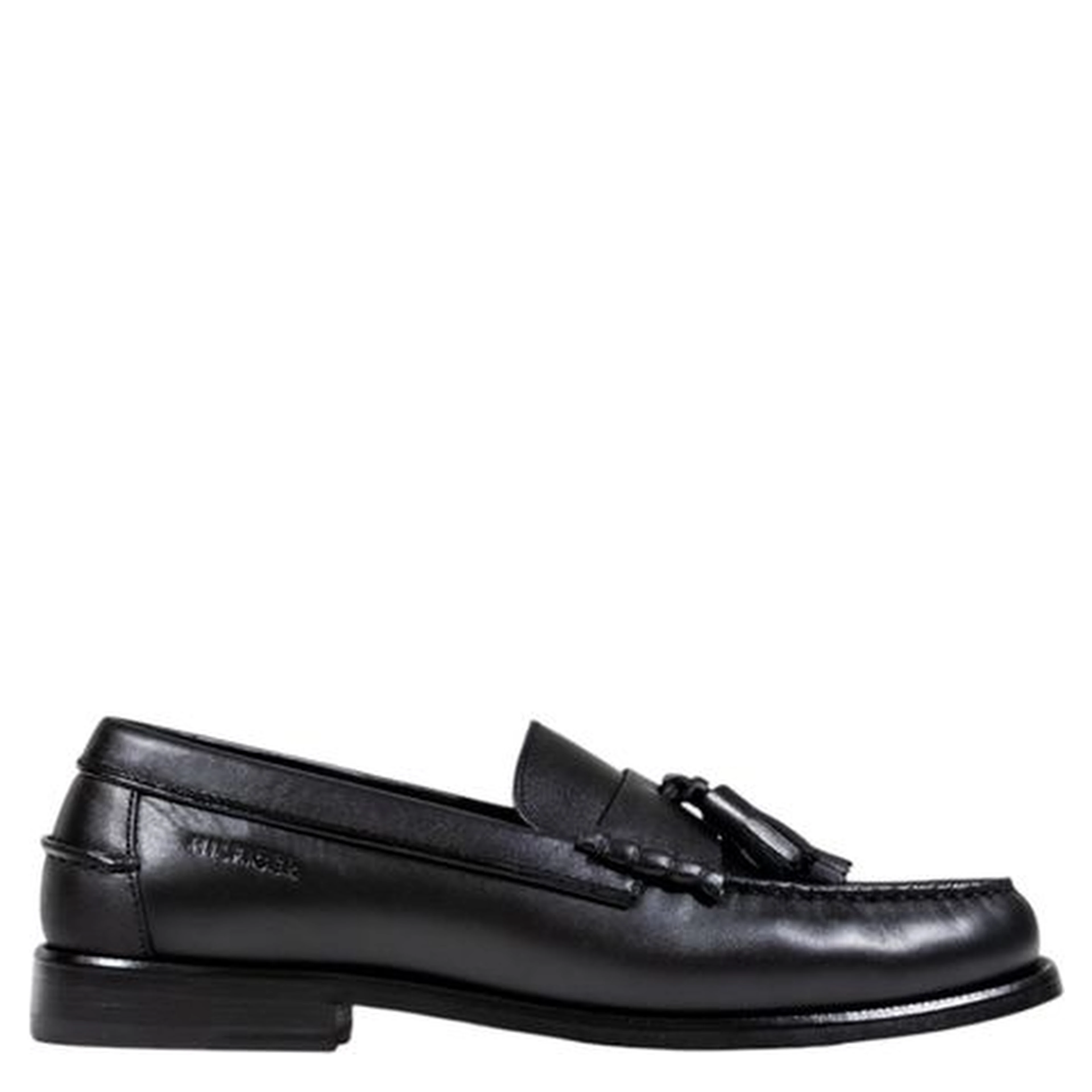 Black Leather Slip-On Loafers