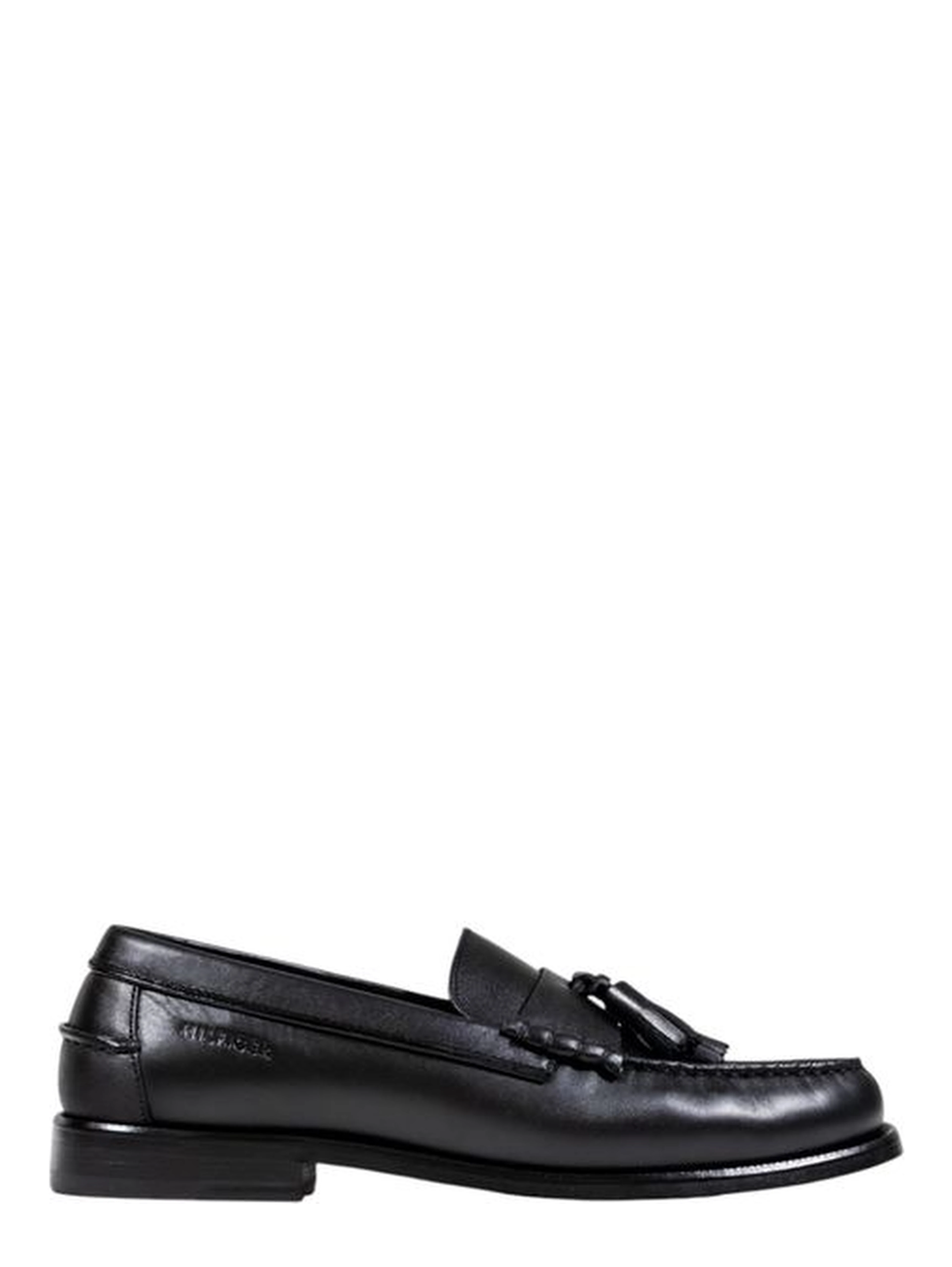Black Leather Slip-On Loafers