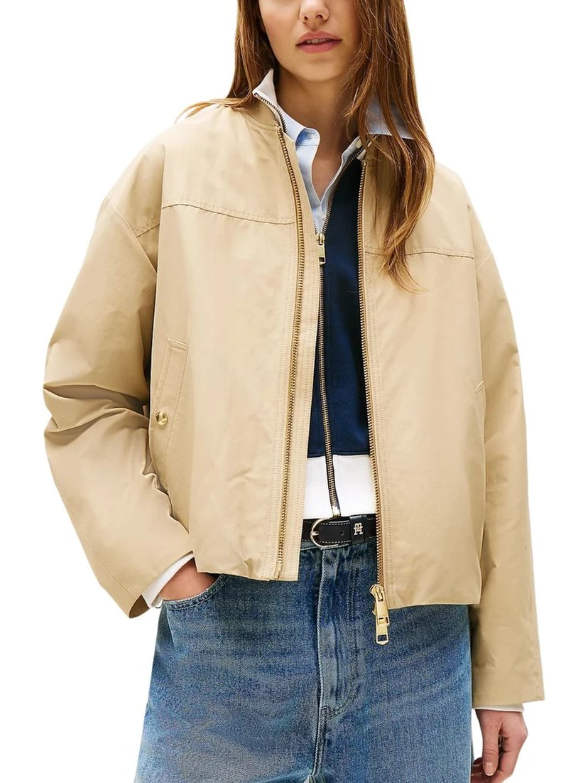 Beige Cotton Bomber