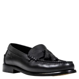 Black Leather Slip-On Loafers
