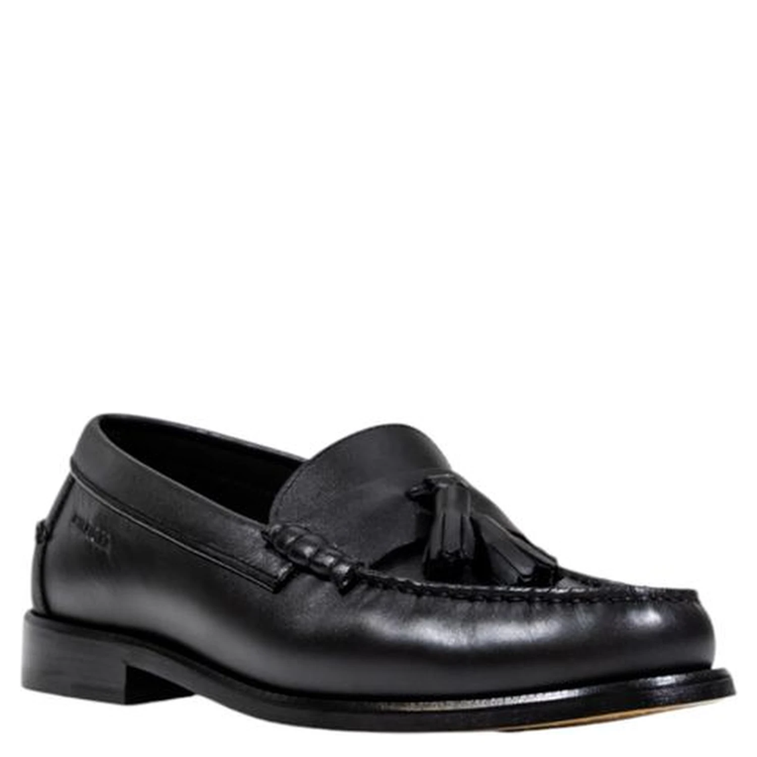 Black Leather Slip-On Loafers