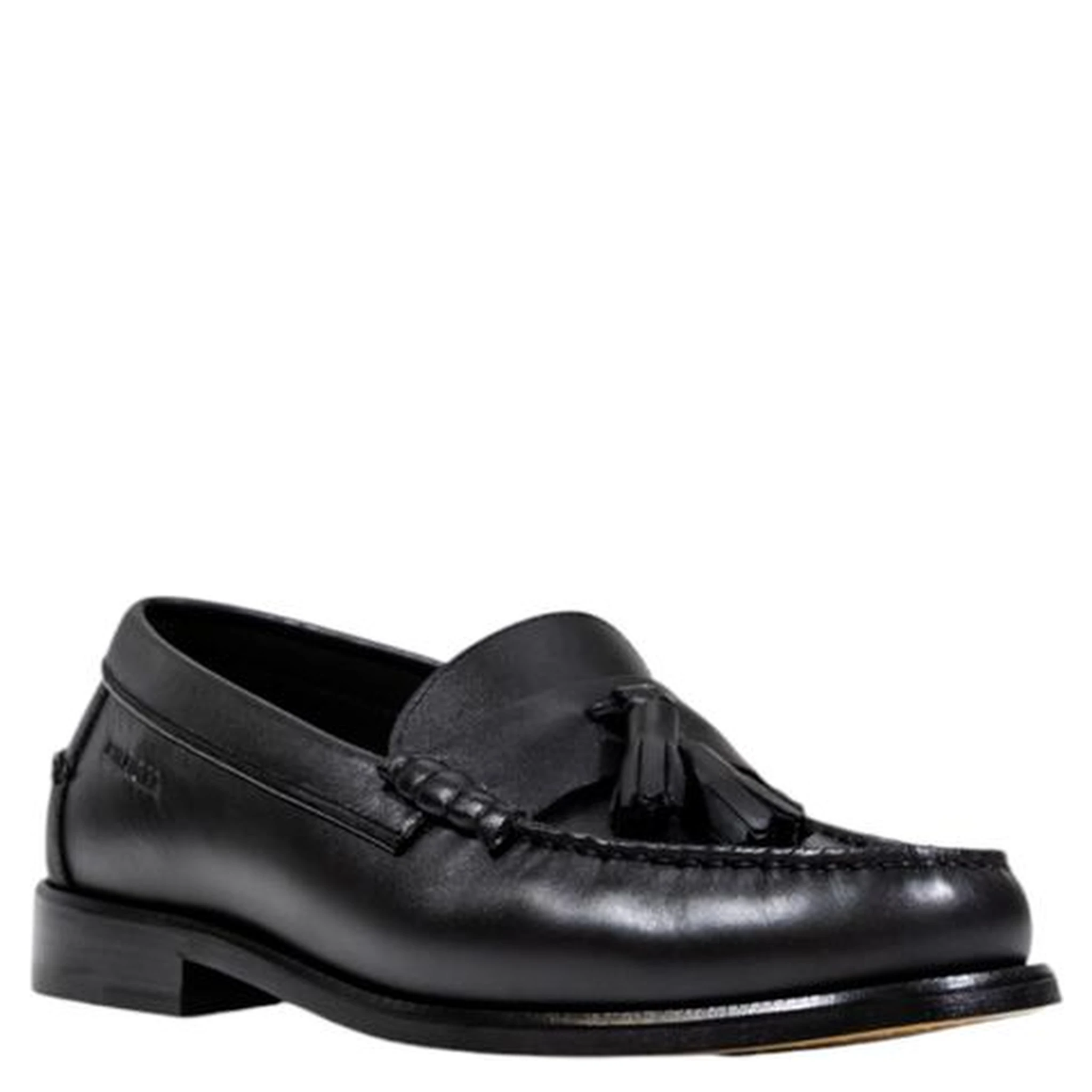 Black Leather Slip-On Loafers