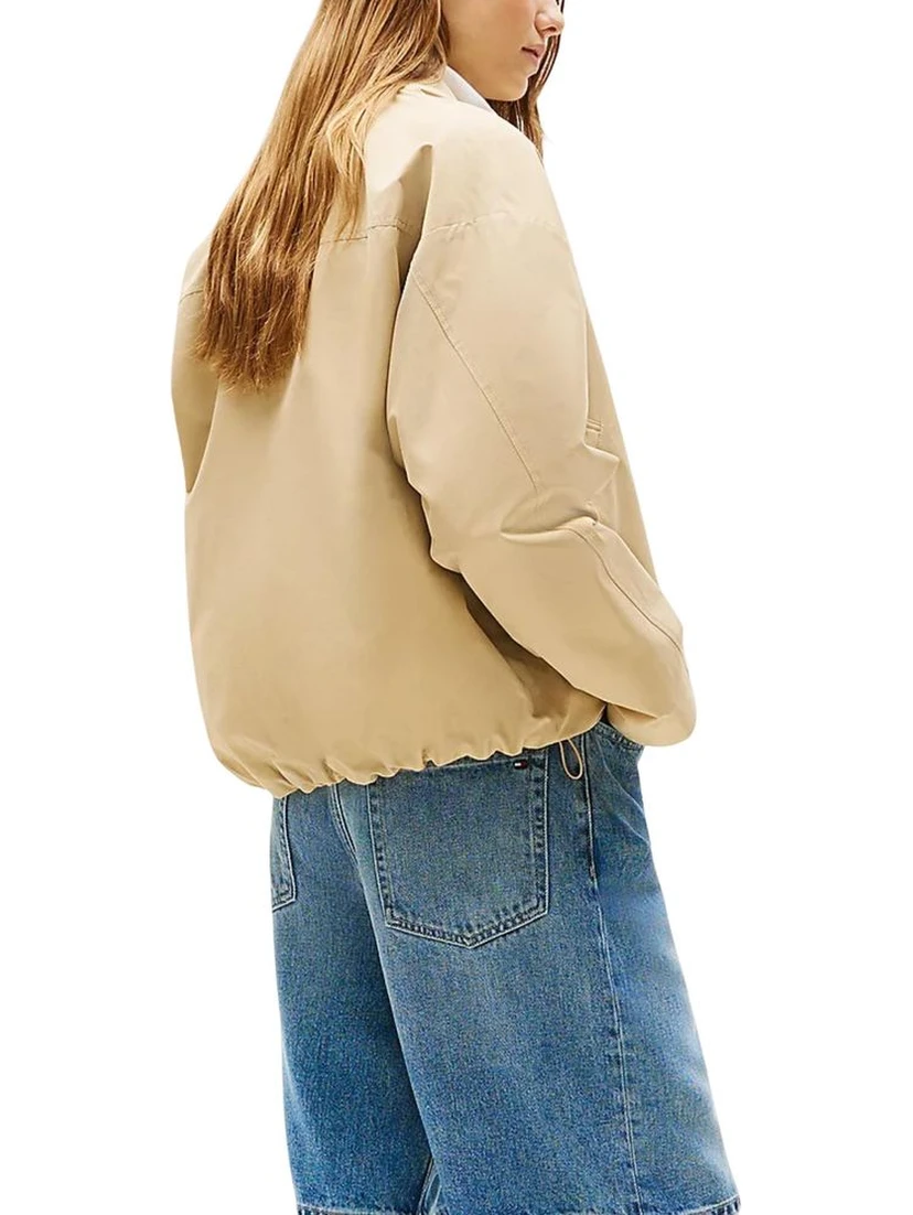 Beige Cotton Bomber