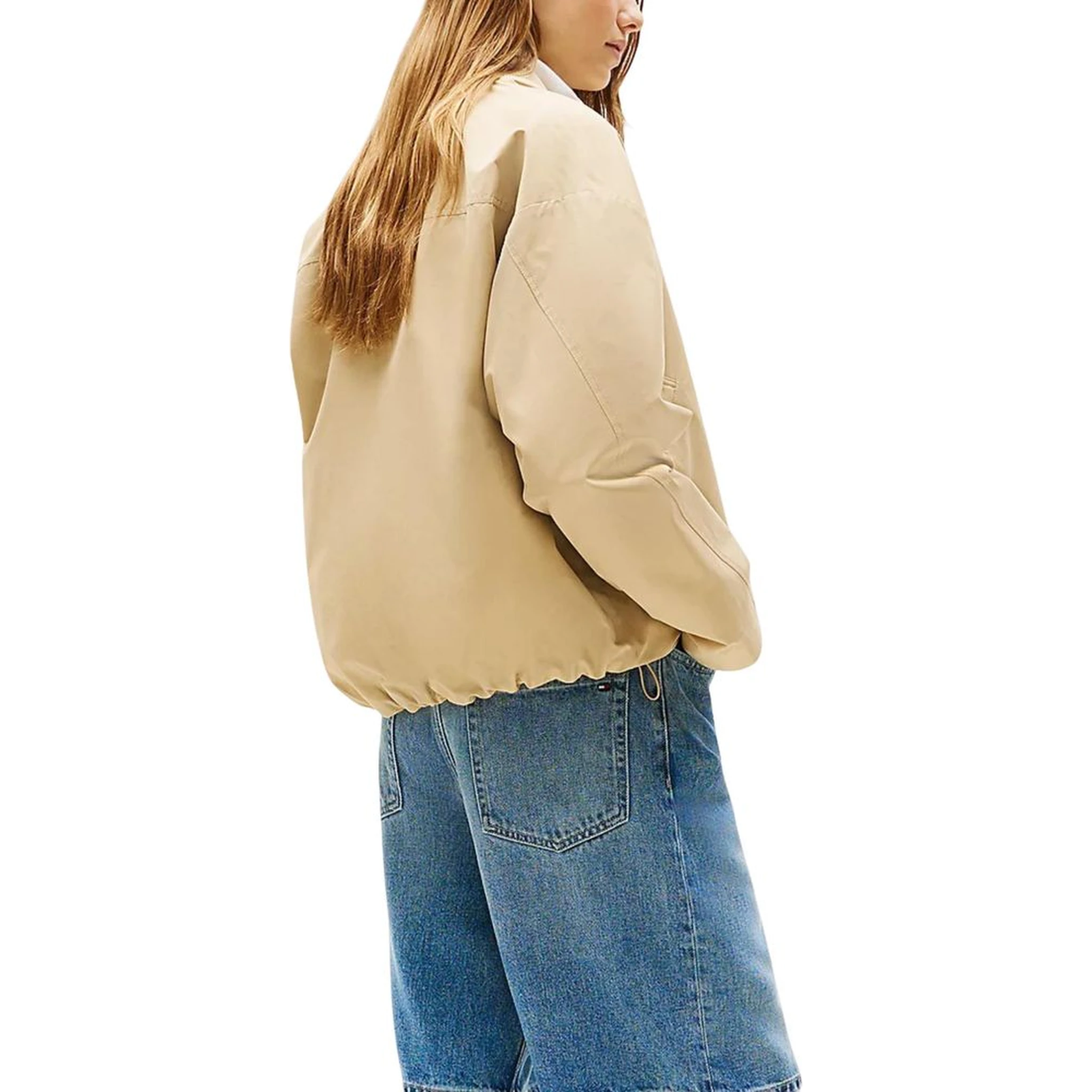 Beige Cotton Bomber