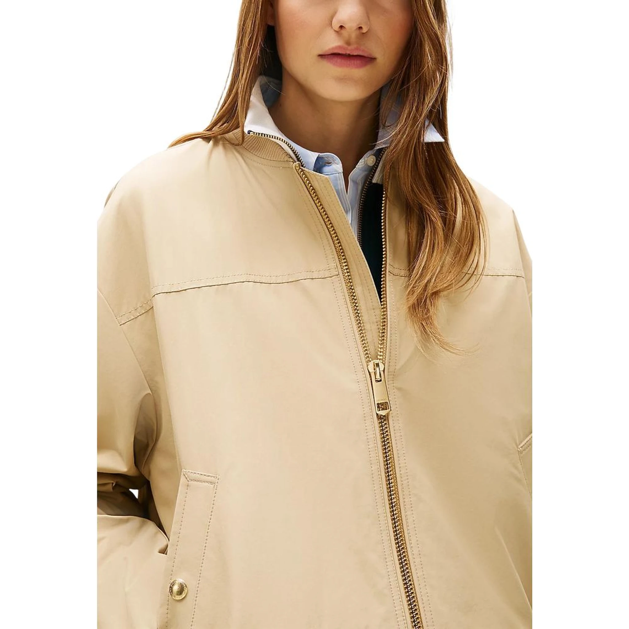 Beige Cotton Bomber