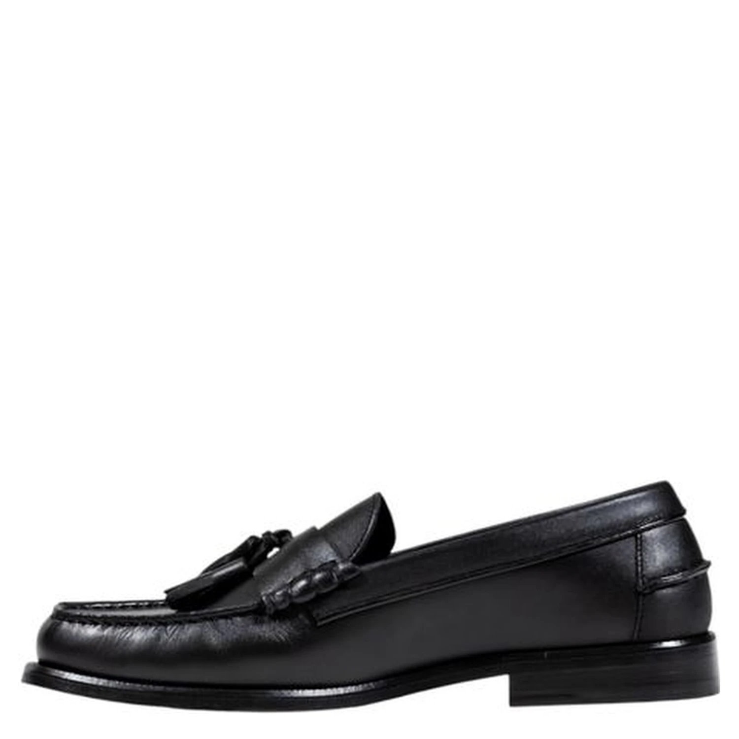 Black Leather Slip-On Loafers