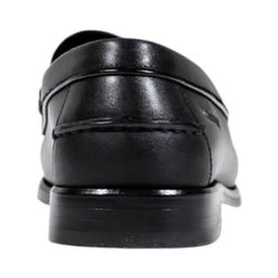Black Leather Slip-On Loafers