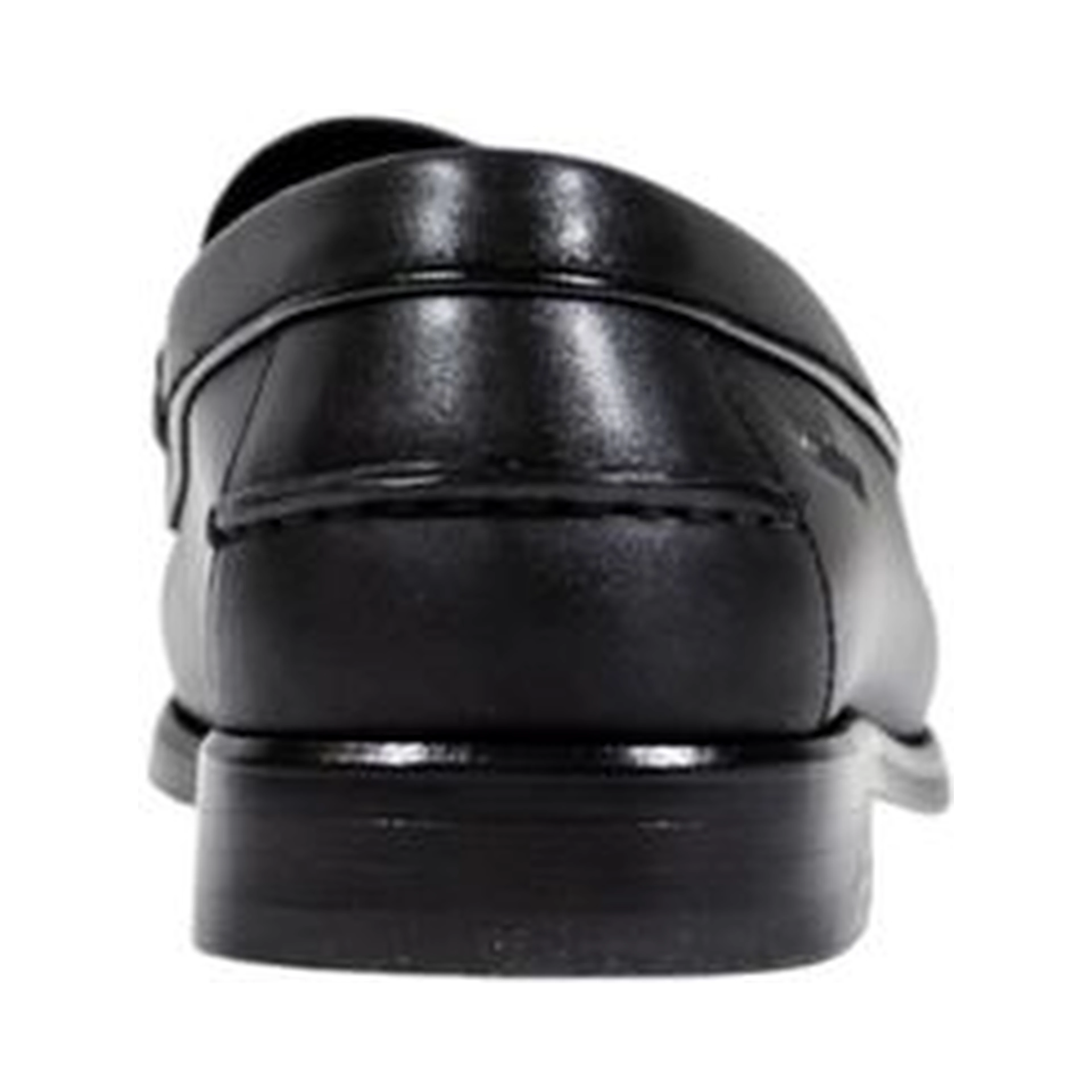 Black Leather Slip-On Loafers