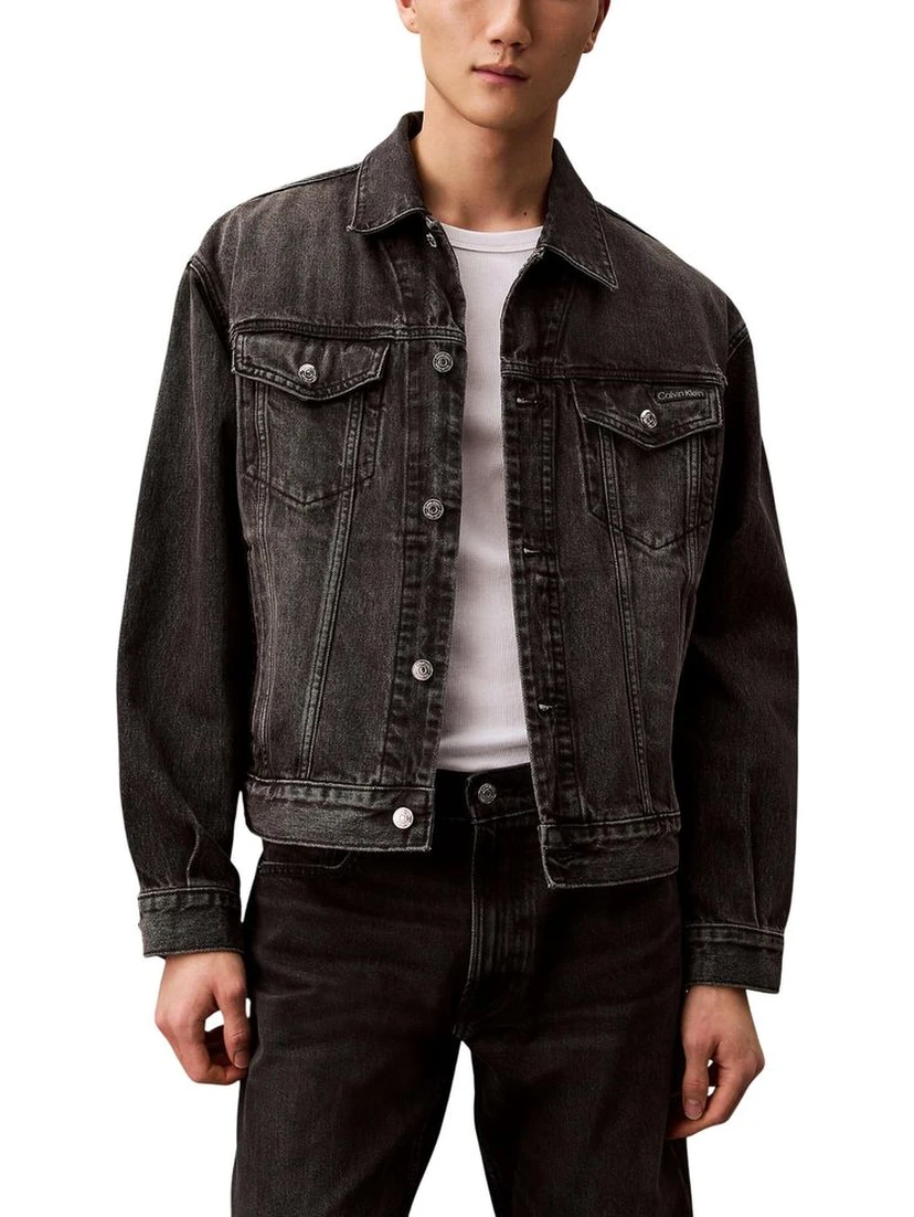 Black Cotton Denim Jacket