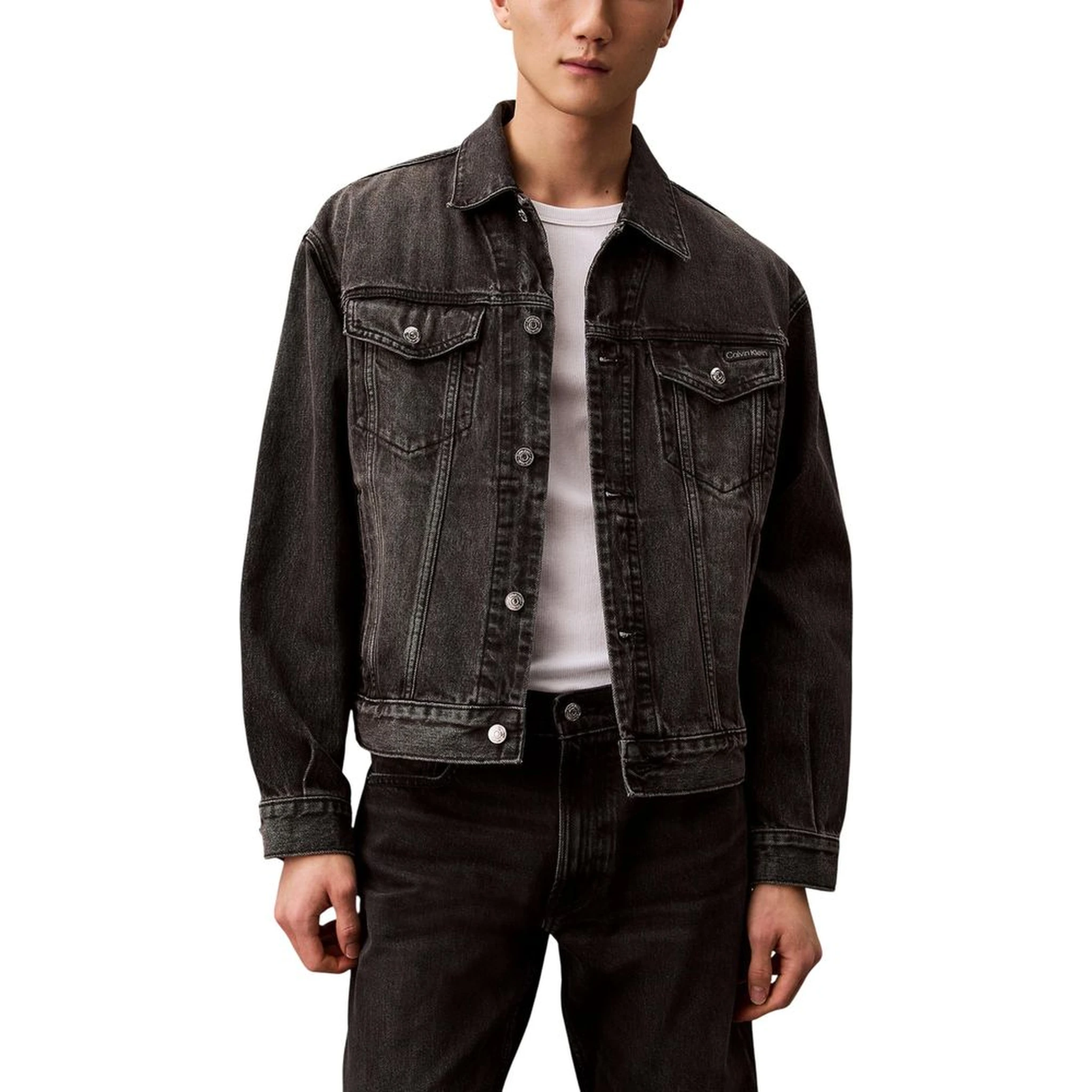 Black Cotton Denim Jacket