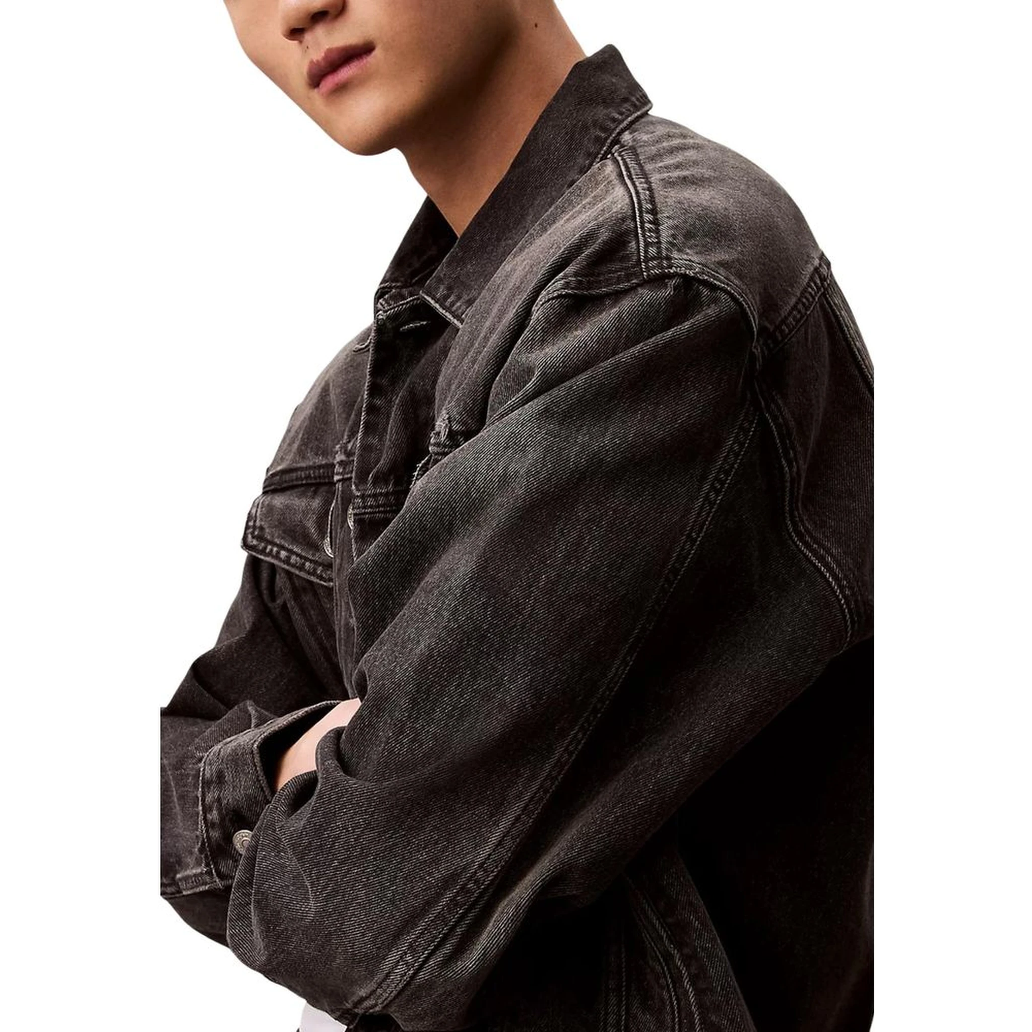 Black Cotton Denim Jacket