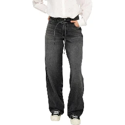 Black Recycled Cotton Mom Jeans