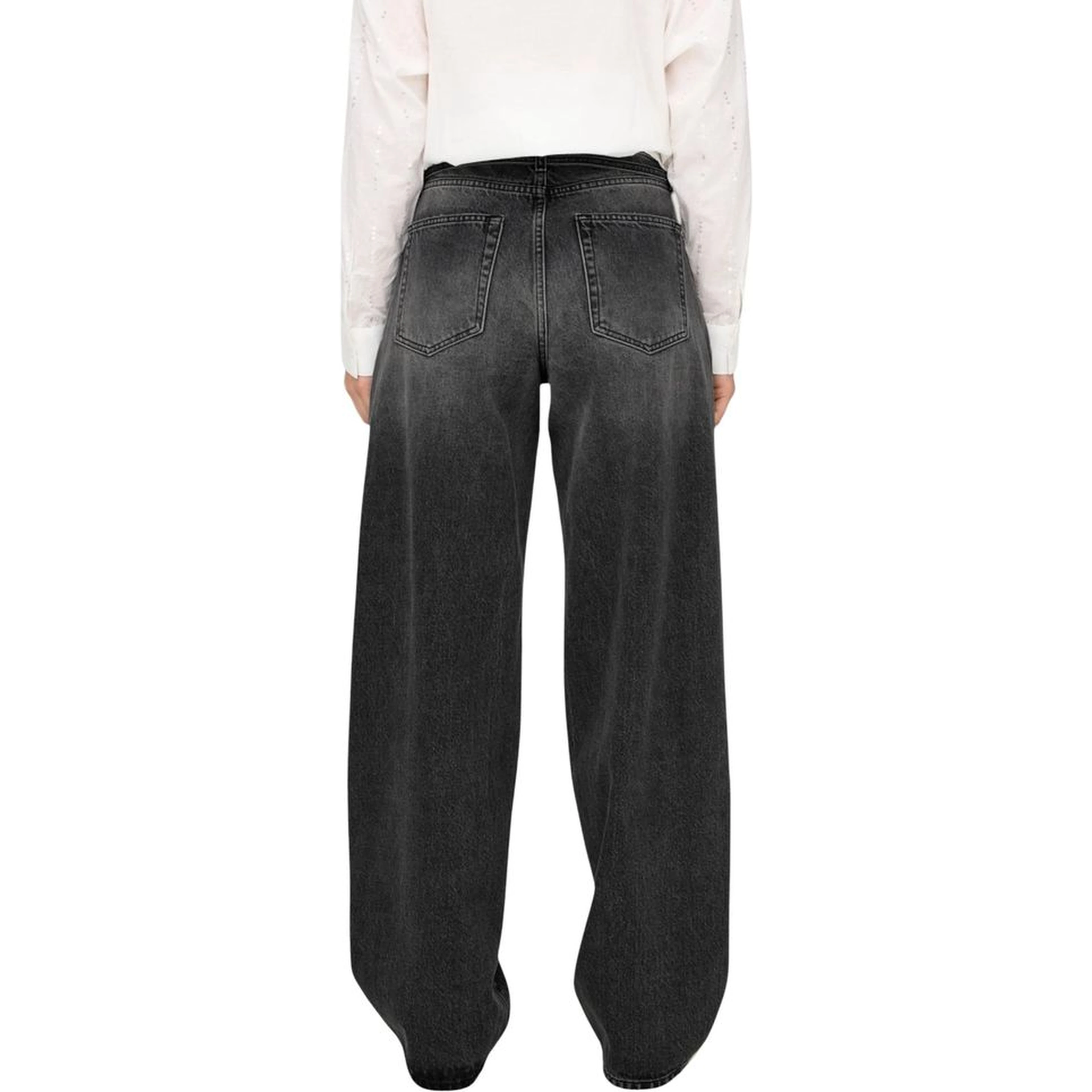Black Recycled Cotton Mom Jeans