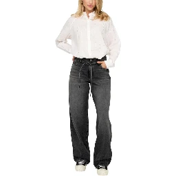 Black Recycled Cotton Mom Jeans