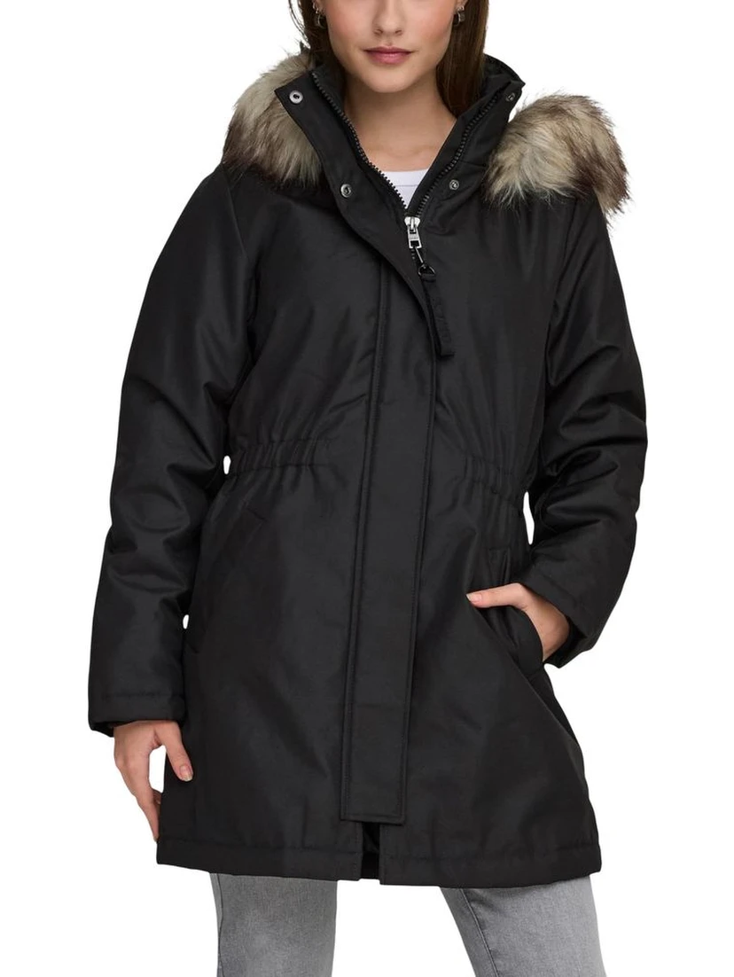 Black Recycled Polyester Parka