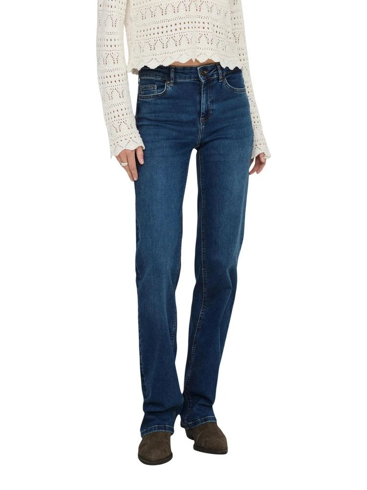 Blue Cotton Bootcut Jeans