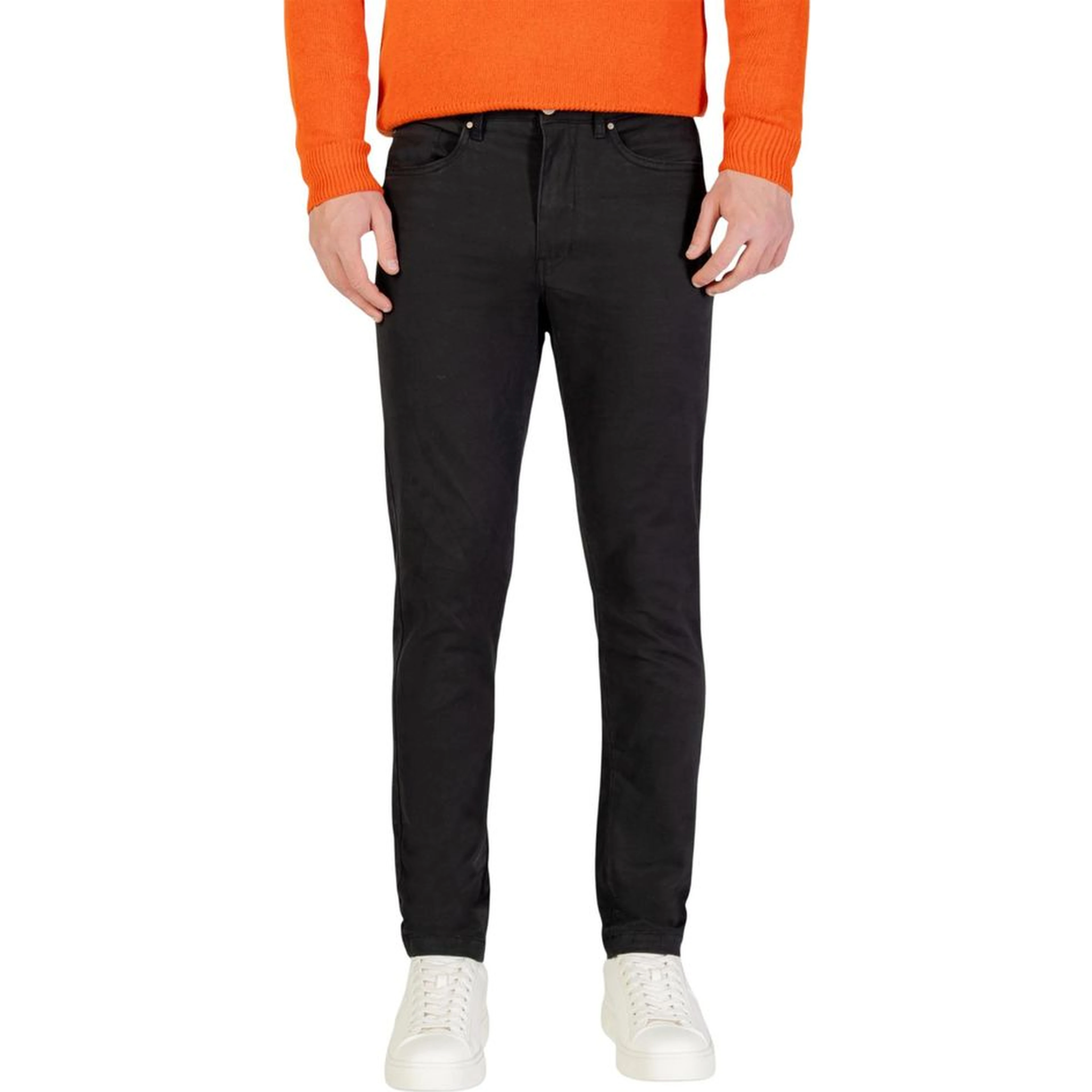 Gray Cotton Skinny Pants