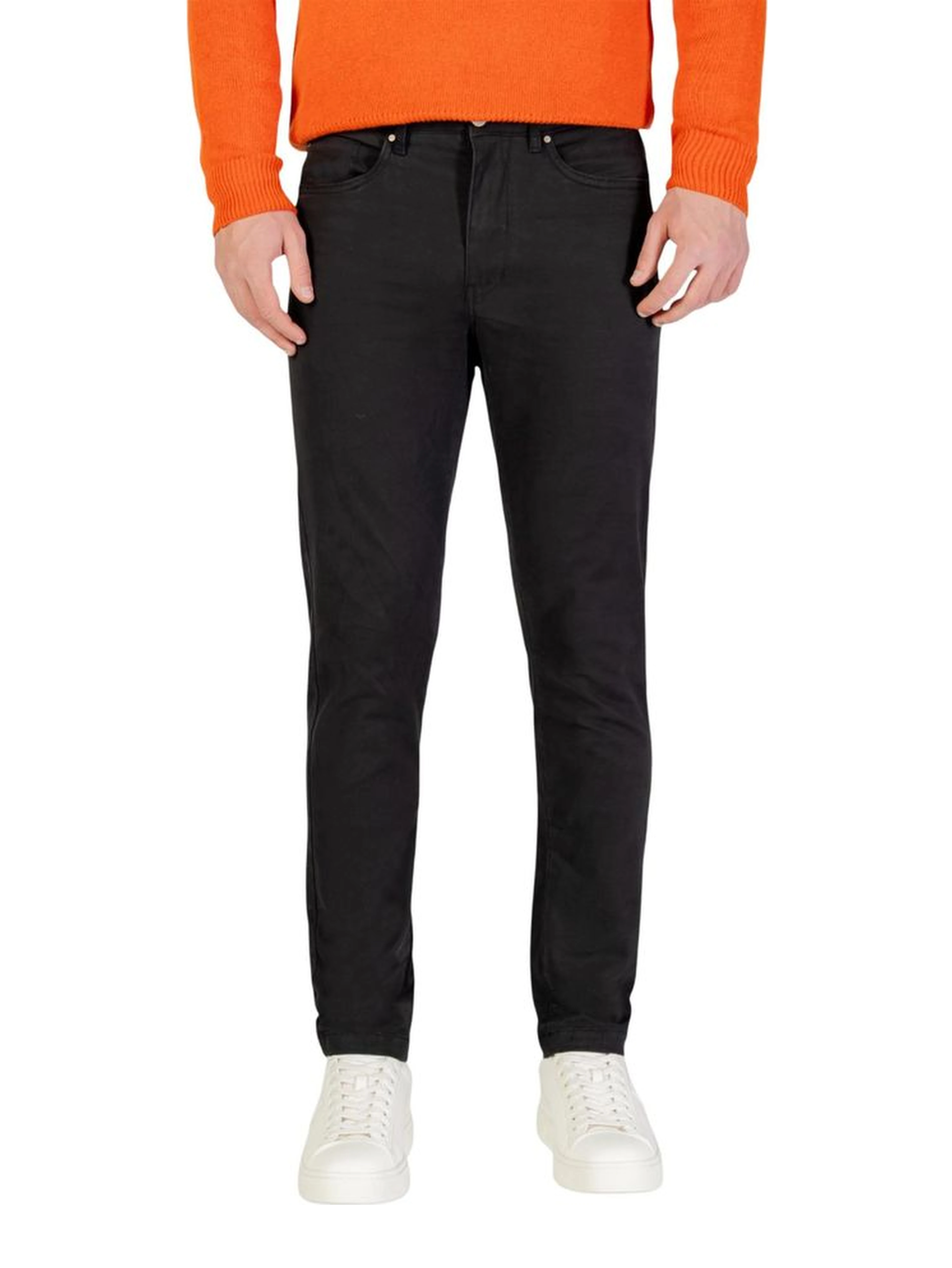Gray Cotton Skinny Pants