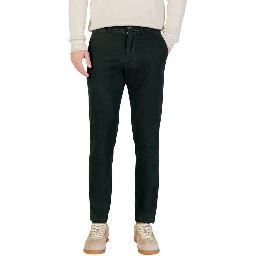 بنطال قطني أخضر ضيق