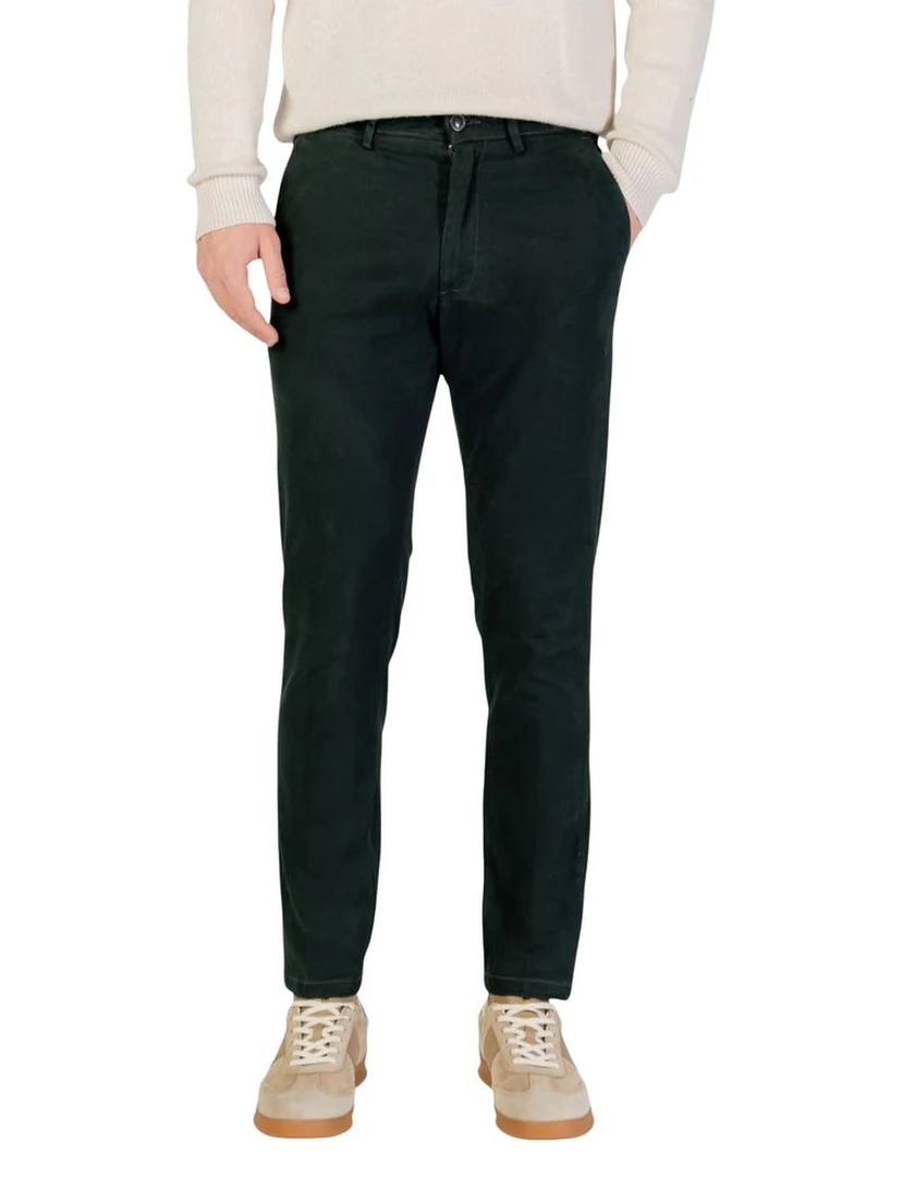 Green Cotton Skinny Pants