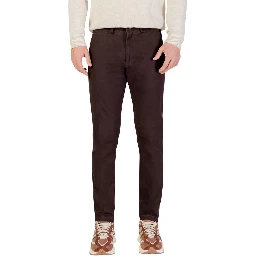 Brown Cotton Skinny Pants
