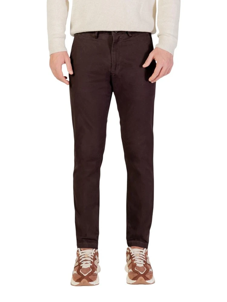 Brown Cotton Skinny Pants