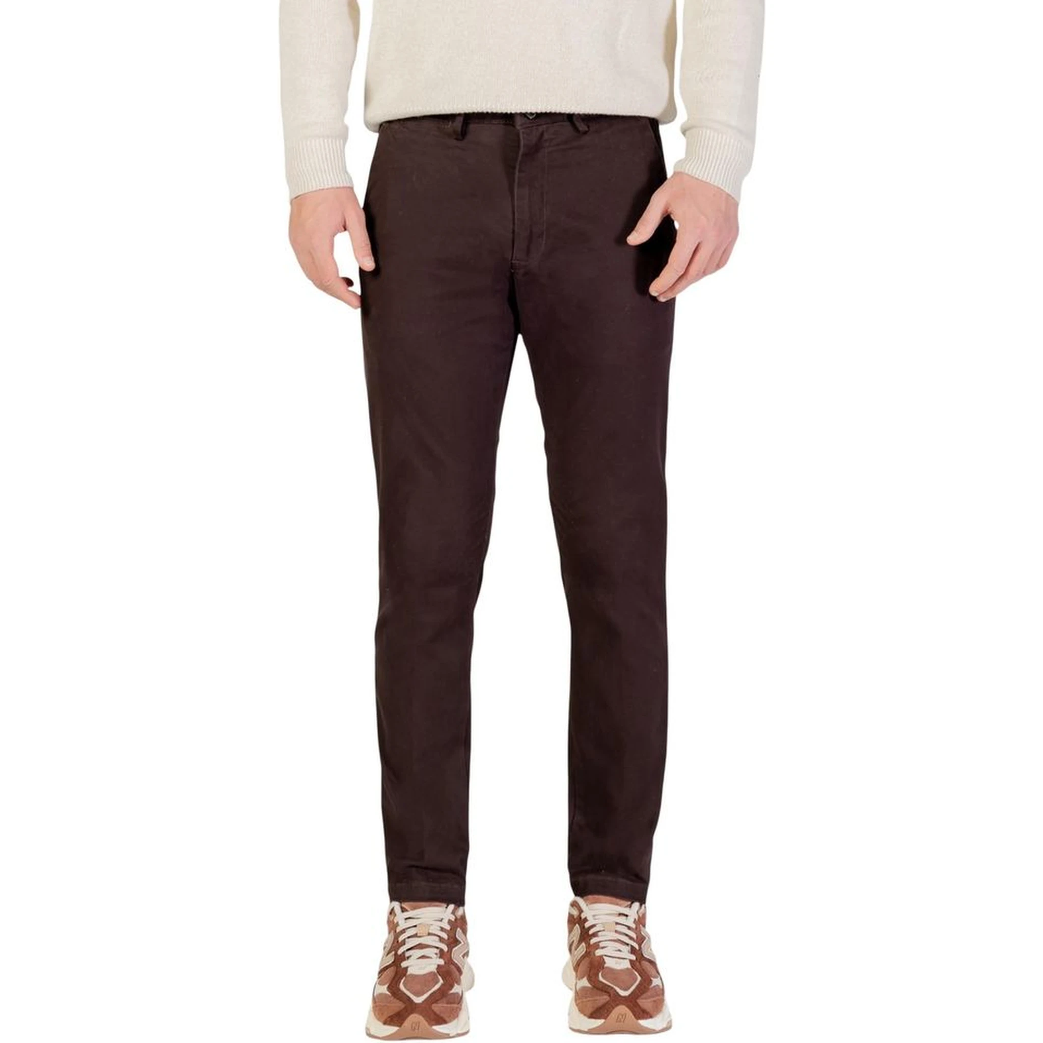 Brown Cotton Skinny Pants
